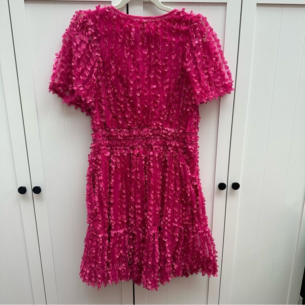 Anthropologie The Somerset Mini Dress Floral Appliqué Edition Pink size L - Picture 5 of 8